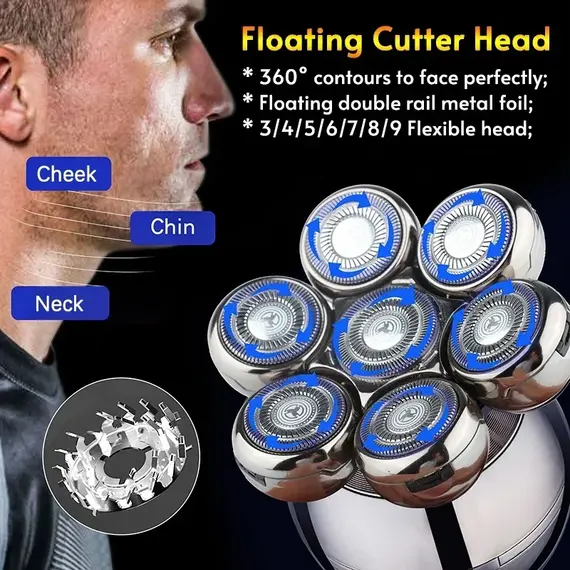 Replaceable Electric Shaver Head And Nose Trimmer Hair Clipper Head Spare 3D 4D 5D 6D 7D 8D 9D Floating Cutter Razor Beard Head