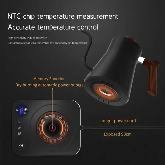 Electric Gooseneck Kettle 900ML Hand Brew Coffee Pot Smart Teapot Temperature Control Pot Rapid Heating Kettle 110v/220v