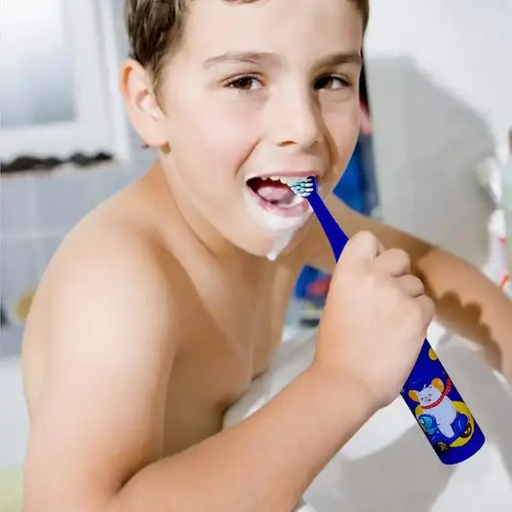 Children's Electric Toothbrush Kid Cartoon Ultrasonic Sonic Electric Toothbrush with 5 Replacement Heads Electric Brush Children