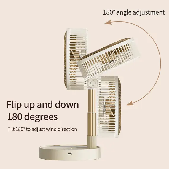 USB Foldable Portable Fan with 8inch 4 Speeds ＆ Timing, Battery Operated Mini Floor Fan for Bedroom, Indoor or Outdoor,Table Fan