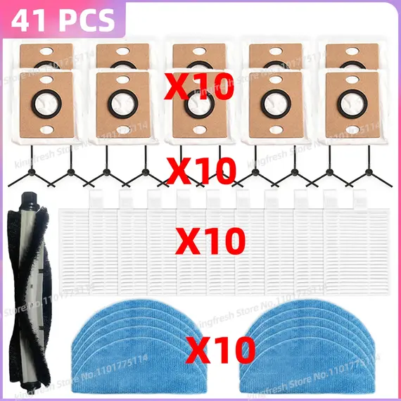Compatible For ( ILIFE A30 Pro ) Vacuum Parts Main Roller Side Brushes HEPA Filter Mop Cloth Dust Bag Accessories