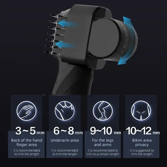 Resuxi New Men's Electric Body Hair Trimmer Multi Functional 3 in 1 Hair Clipper Shaver Set IPX5 Full Body Water Wash Clipper