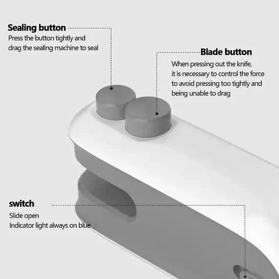 2 In 1 Sealer Cutter Multifunctional Mini Bag Sealer Portable Resealer Machine Handheld Bag Sealing Machine for Plastic Bags
