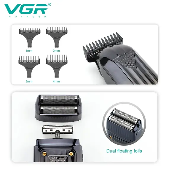 VGR 644 gradient hair cutting combination electric shaver rechargeable professional men's hair clipper carving electric pusher