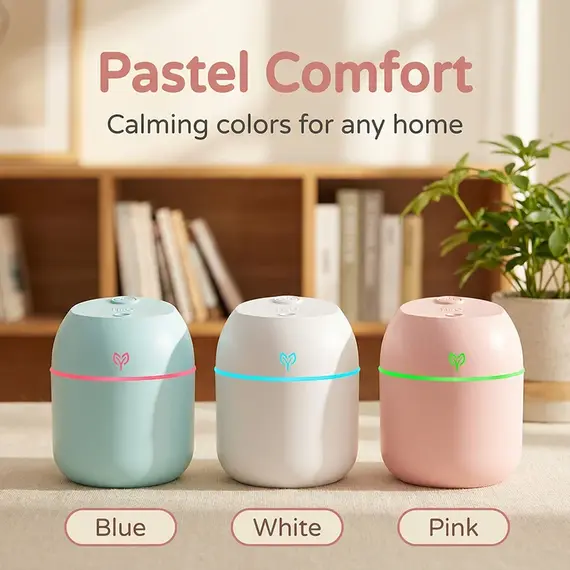 220ML Air Humidifier Cool Mist Aroma Diffuser LED Night Light Power-Off Protect USB Humidificador For Home Office