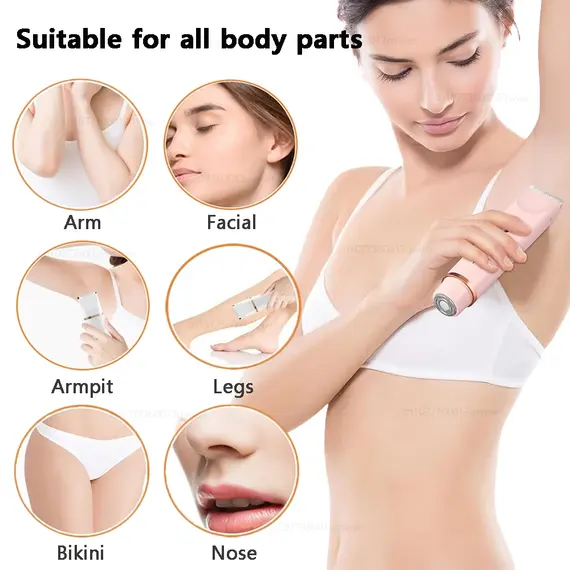 Electric Shaver for Women Electric Razor for Womens Bikini Legs Underarm Public Hairs Rechargeable Trimmer with Detachable Head