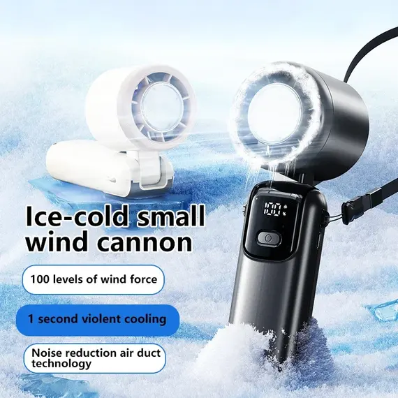 Lenovo Fast Chill Ice Compress Foldable/hangable Usb Desk Fan Ice Cooling Handheld Fan 100 Speeds Turbo Portable For Outdoor