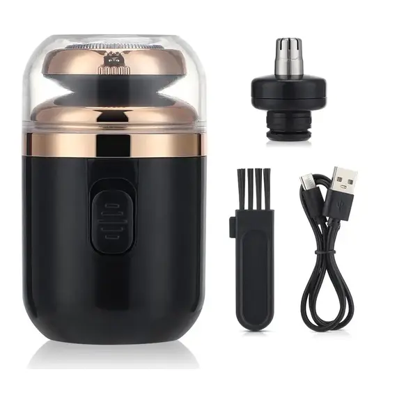 Mini Washable Electric Razor Travel Razor Type-c Charging Capsule Shaver Nose Hair Trimming Double Ring Knife Net