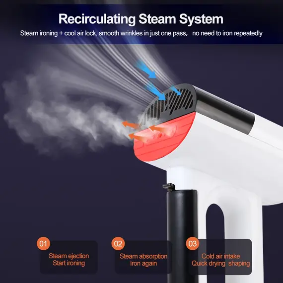 1000W Powerful Adsorption Vacuum steamer 2 in 1 Steam Ironing Dry Ironing Handheld Garment Steamer Smooth Out Stubborn Wrinkles