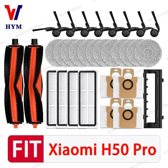 For Xiaomi H50 PRO / OV42GL Robot Vacuum Cleaner Accessories Main Side Brush Mop Cloth HEPA Filter Dust Bag Spare Parts