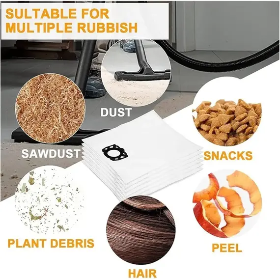 Dust Bags for Karcher Vacuum Cleaner, WD4 WD5 WD6 WD5P WD6P MV4 MV5 MV6 Wet & Dry Vacuum Cleaner, Dust Bags Karcher 2.863-006.0