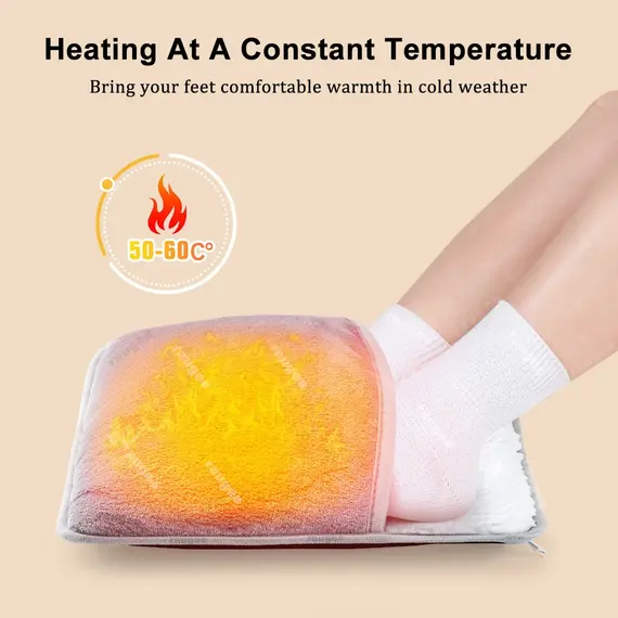 Foot Warmer USB Foot Heater Thermal Foot Heating Pad Soft Plush Warm Foot Cover Electric Heating Feet Warmer for Home Bedroom