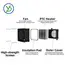 12V 24V 48V 110V 220V PTC Heater With Fan 50W~400W Insulated Ceramic Thermostatic Fan Heater Pet Insulation Incubator PTC Heater