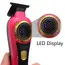 Kemei KM-999 Hair Trimmer for Men DLC T-Blade Zero Gapped LED Display Cordless USB Professional Hair Clipper Finishing Machine