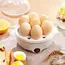 Multifunctional Electric Egg Cooker Steamer - Double Layer for Boil, Poach, Steam Eggs & Veggies, Compact Breakfast Appliance