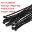 Plastic Nylon Cable Tie 100 PCS Black 5X300 Cable Tie Fixing Ring 3X200 Cable Tie Zipper with 5X200 Self-Locking Nylon Cable Tie