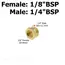 Brass Hex Bushing Reducer Pipe Fitting 1/8 1/4 3/8 1/2 3/4 F to M Threaded Reducing Copper Water Gas Adapter Coupler Connector