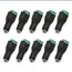 5 Pairs Male and Female Welding-Free DC Plug 5.5*2.1mm Welding-Free DC Female Head Green Terminal Monitoring Power Plug Push-But