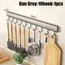 Kitchen Storage Rack Aluminum Alloy Hook Rack Wall Mounted Kitchen Utensil Storage Rack Bathroom Robe Towel Hanger