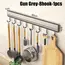 Kitchen Storage Rack Aluminum Alloy Hook Rack Wall Mounted Kitchen Utensil Storage Rack Bathroom Robe Towel Hanger