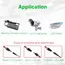 5 Pairs Male and Female Welding-Free DC Plug 5.5*2.1mm Welding-Free DC Female Head Green Terminal Monitoring Power Plug Push-But