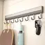 Kitchen Storage Rack Aluminum Alloy Hook Rack Wall Mounted Kitchen Utensil Storage Rack Bathroom Robe Towel Hanger