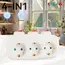 CILIA 1/2pcs EU Plug, 3-in-1, Wall Outlet with 3 Switch Control, Multi-Power Strip, 3 Power Sockets, for Home