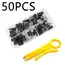 50pcs D2 double line interlocking detachable LED without welding, 2-pin bidirectional insert cable buckle connector, DC lock cov