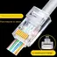 100pcs RJ45 Connector CAT6 Pass Through Connectors Crystal End Gold-Plated 8P8C Crimp UTP Standard Ethernet Network Modular Plug
