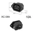 2 3 Pin IEC320 C14 Electrical Power Socket LED 250V Rocker Switch Brass 10A C6 Fuse Inlet Plug Connector Computer Mount Outlet