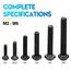 NINDEJIN hex hexagon socket button head screw nut carbon steel m2 m2.5 m3 m4 m5 m6 allen round head screw set bolt and nut set
