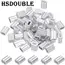 1-100Pcs Double Hole Cable Crimp Sleeve M1 to M12 Wire Ferrules 8-Shape Aluminum Cable Stopper Crimp Rope Hardware Accessories
