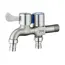 Stainless Steel Faucet Double Outlet Dual Control Water Tap One in Two Out Faucet 1/2" Bidet Faucets Bathroom Accessories