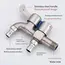 Stainless Steel Faucet Double Outlet Dual Control Water Tap One in Two Out Faucet 1/2" Bidet Faucets Bathroom Accessories