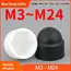 M3 M4 M5 M6 M8 M10 M12 M14 M16 M18 M20 M22 M24 Black White Dome Protection Cap Screw Covers Exposed Hexagon Plastic PE Nut Bolt