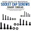 1060pcs M2 M3 M4 M5 Hex Socket Screw Set Carbon Steel Flat Round Cap Head Screws Bolts and Nuts Assortment Kit with Storage Box