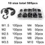 585/1005pcs E Clip Snap Circlip Washer Assortment Kit Box M1.2-M15 Black 65 Mn 304 Stainless Steel External Retaining Ring Set