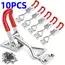 10/2pcs Adjustable Toggle Clamp Latch Heavy Duty Toggle Latches Holding Capacity Pull Latch Clamp For Smoker Lid Jig Tool Box Ca