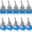 10Pcs DIY Toggle Switch ON-OFF-ON / ON-ON 3Pin 3 Position Latching MTS-103 MTS-102 AC 125V/6A 250V/3A Power Button Switch Car