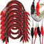 1-20Set Red Black Alligator Clips DIY Test Leads Double-ended Crocodile Test Clips for Multimeter Measure Tool Lead Connector