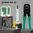 RJ45 Crimper Lan Tester Tool Set Ethernet Cable Stripper Punch Down Tool RJ45 RJ11 Connectors 12 in 1 Cabling Repair Set