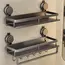 No Drill Suction Cup Suction Bathroom Rack Bathroom Shelf Toilet Space Aluminum Hanging Rack Bathroom Organizer Hang On The Wall