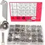 520 PCS Stainless Steel Hexagon Nut and Bolt Combo Set - M2,M3, M4, M5,  Hex Heads - Includes Flat Washer Wrench