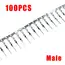 100PCS Dupont Connector 2.54mm Jumper Wire Cable Pin Connector Terminal Female Male Pin Connector for Housing Jumper