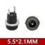 10/50PCS 5/10Pcs DC Power Supply Jack Socket Female Panel Mount Connector 5.5 2.1mm Plug Adapter 5.5x2.1 DC-022B