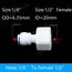 Fit for 1/4" 3/8" OD Tube Straight  Equal Reducer Connector Fitting Aquarium Reverse Osmosis RO Water Dispenser