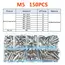 120-434Pcs 304 Stainless Steel Hex Button Socket Head Cap Screw Hexagon Thread Machine Metric Nut Bolt Assortment Kit Set M2~M6