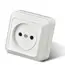 WESA White Wall Mount Socket EU Standard Electrical Outlett Ground Vintage Surface Power Socket Plugs Flame Retardant Plastic