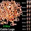 20PCS 4-25mm Assortment Tinned Copper Lugs Ring Crimp Terminals Battery Wire Welding Cable Connectors Kit