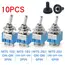 10pcs MTS-102 103 MTS-202 203 Toggle Switch 6A 125VAC On SPDT 6mm Mini Switch DPDT Off Waterproof Cap